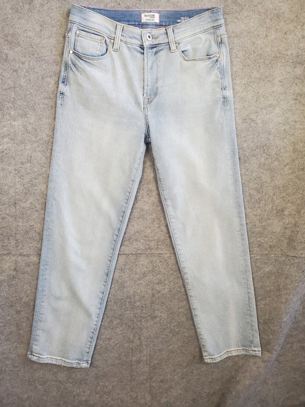 Women's Kensie 2/26 Light Wash Vintage Luxe The Ella High Rise Straight Jeans
